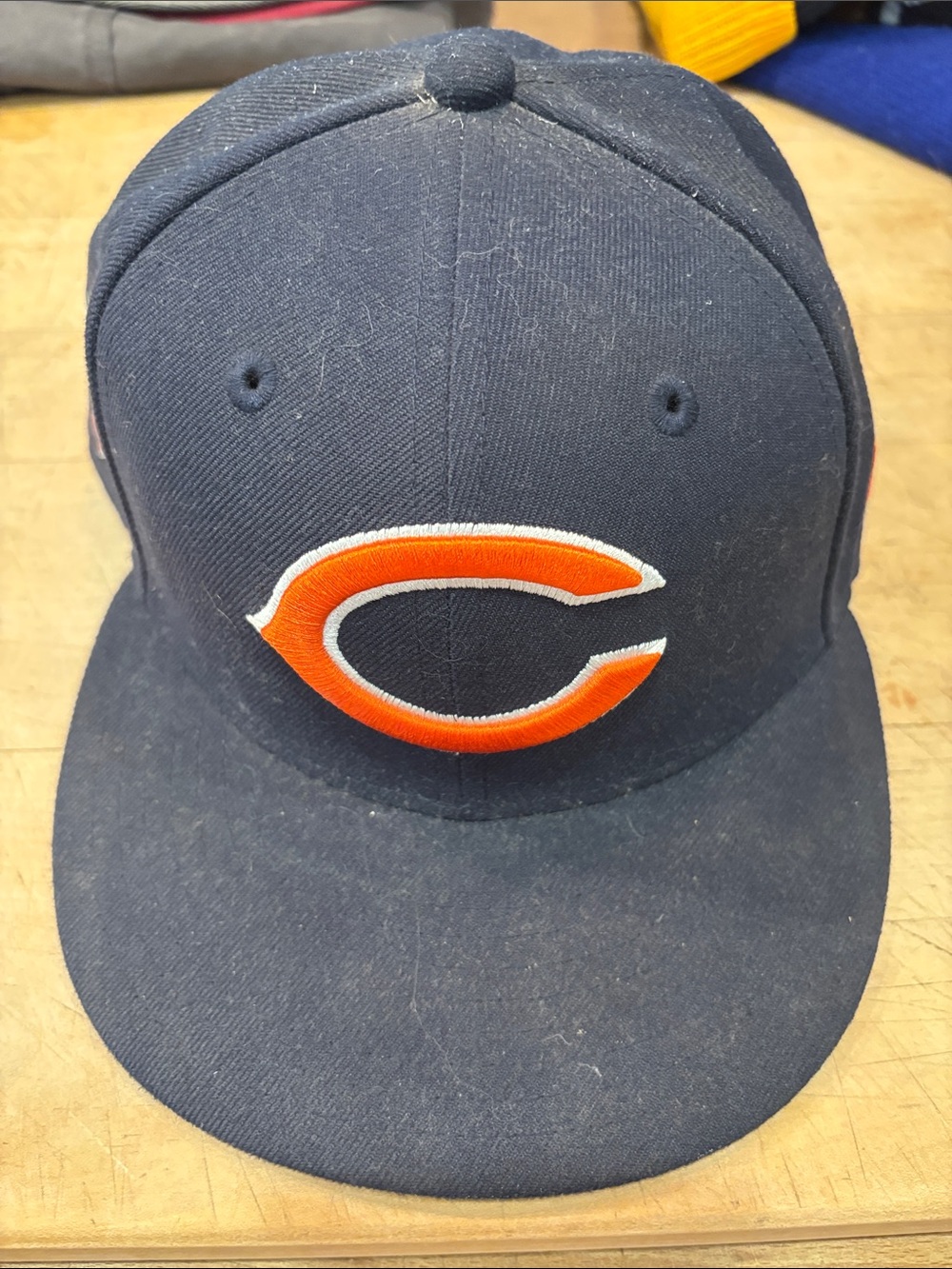 New Era Navy Blue Chicago Bears Snapback Hat with Orange Logo